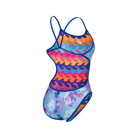 Vente Privée Arena Mai 2025 - WOMEN'S SWIMSUIT CHALLENGE BACK REVERSIB NEON BLUE MULTI | Les4Nages