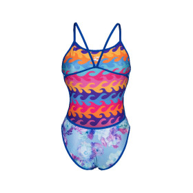 Vente Privée Arena Mai 2025 - WOMEN'S SWIMSUIT CHALLENGE BACK REVERSIB NEON BLUE MULTI