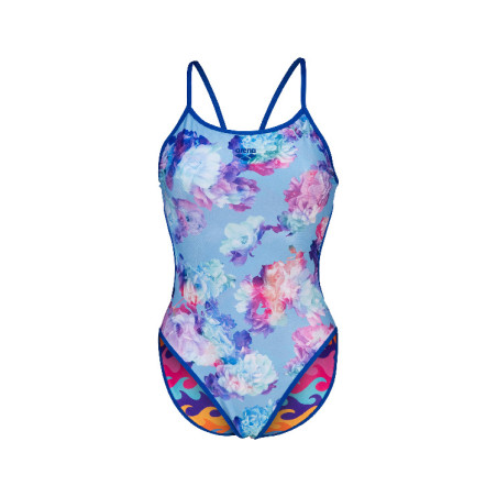 Vente Privée Arena Mai 2025 - WOMEN'S SWIMSUIT CHALLENGE BACK REVERSIB NEON BLUE MULTI | Les4Nages