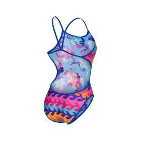 Vente Privée Arena Mai 2025 - WOMEN'S SWIMSUIT CHALLENGE BACK REVERSIB NEON BLUE MULTI