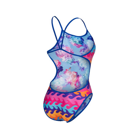 Vente Privée Arena Mai 2025 - WOMEN'S SWIMSUIT CHALLENGE BACK REVERSIB NEON BLUE MULTI | Les4Nages