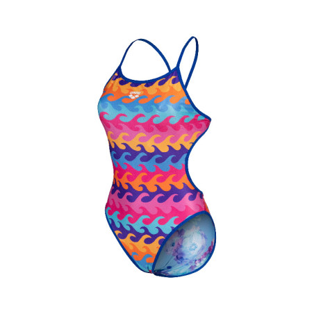 Vente Privée Arena Mai 2025 - WOMEN'S SWIMSUIT CHALLENGE BACK REVERSIB NEON BLUE MULTI | Les4Nages
