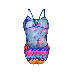 Vente Privée Arena Mai 2025 - WOMEN'S SWIMSUIT CHALLENGE BACK REVERSIB NEON BLUE MULTI