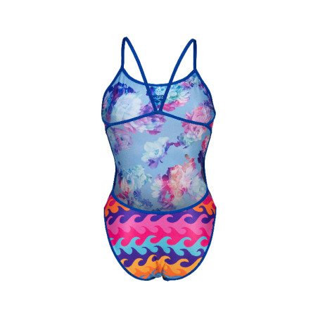 Vente Privée Arena Mai 2025 - WOMEN'S SWIMSUIT CHALLENGE BACK REVERSIB NEON BLUE MULTI | Les4Nages