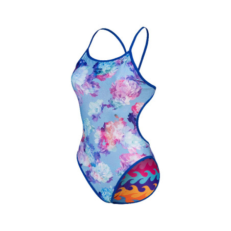 Vente Privée Arena Mai 2025 - WOMEN'S SWIMSUIT CHALLENGE BACK REVERSIB NEON BLUE MULTI | Les4Nages