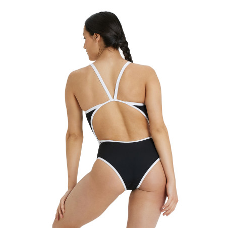 Vente Privée Arena Mai 2025 - WOMEN'S ARENA ICONS SUPER FLY BACK SOLID BLACK-WHITE | Les4Nages
