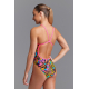 Funkita Fille (8-14 ans) Large Lillies - Single Strap - Maillot de bain Natation Fille Flying Start Collection