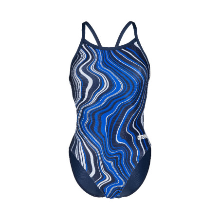 Vente Privée Arena Mai 2025 - WOMEN'S SWIMSUIT CHALLENGE BACK MARBLED NAVY-NAVY MULTI | Les4Nages