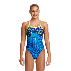 Funkita Fille (8-14 ans) Purry Palm - Single Strap - Maillot de bain Natation Fille Flying Start Collection