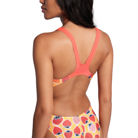 Vente Privée Arena Mai 2025 - WOMEN'S ARENA STRAWBERRY SWIMSUIT SWIM T FLUO RED-ORANGE MULTI | Les4Nages