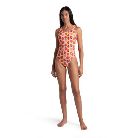 Vente Privée Arena Mai 2025 - WOMEN'S ARENA STRAWBERRY SWIMSUIT SWIM T FLUO RED-ORANGE MULTI