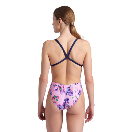 Vente Privée Arena Mai 2025 - WOMEN'S ARENA ROSE TEXTURE SWIMSUIT XCRO MULTI PINK-NAVY | Les4Nages