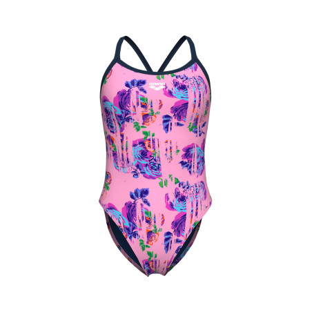 Vente Privée Arena Mai 2025 - WOMEN'S ARENA ROSE TEXTURE SWIMSUIT XCRO MULTI PINK-NAVY | Les4Nages
