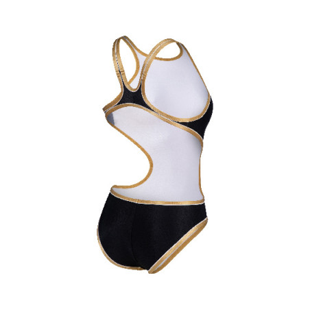 Vente Privée Arena Mai 2025 - WOMEN'S ARENA ONE EVANESCENCE SWIMSUIT T BLACK-MULTI-GOLD | Les4Nages