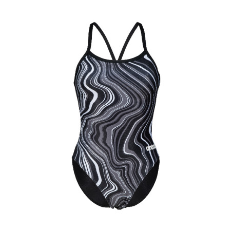 Vente Privée Arena Mai 2025 - WOMEN'S SWIMSUIT CHALLENGE BACK MARBLED BLACK-BLACK MULTI | Les4Nages