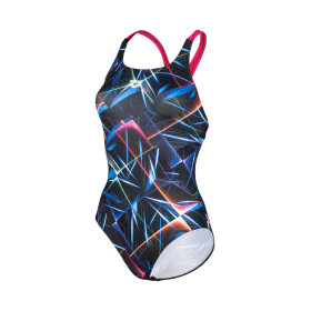 Vente Privée Arena Mai 2025 - WOMEN'S SWIMSUIT SWIM PRO BACK ALLOVER BLACK-MULTI- FREAK ROSE