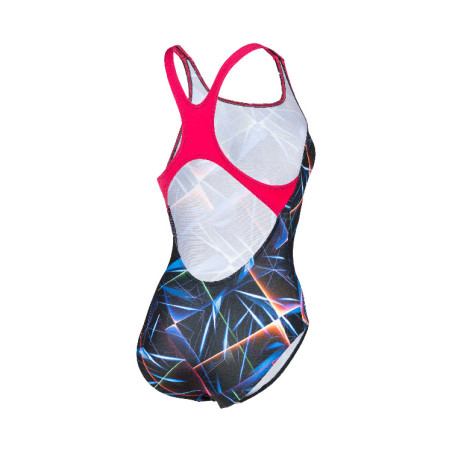 Vente Privée Arena Mai 2025 - WOMEN'S SWIMSUIT SWIM PRO BACK ALLOVER BLACK-MULTI- FREAK ROSE | Les4Nages