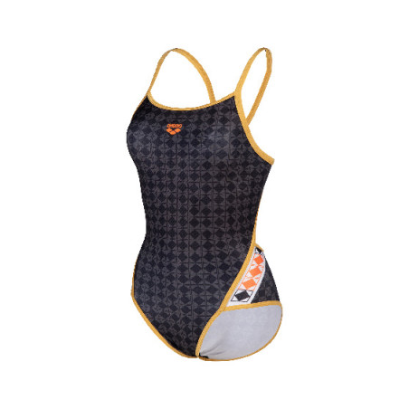 Vente Privée Arena Mai 2025 - WOMEN'S ARENA 50TH SWIMSUIT SUPER FLY BA BLACK MULTI-GOLD | Les4Nages