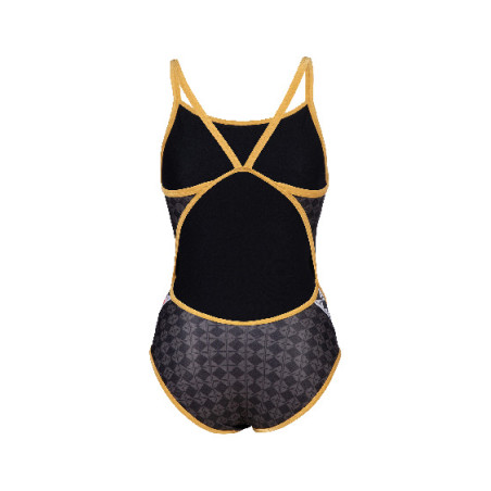 Vente Privée Arena Mai 2025 - WOMEN'S ARENA 50TH SWIMSUIT SUPER FLY BA BLACK MULTI-GOLD | Les4Nages