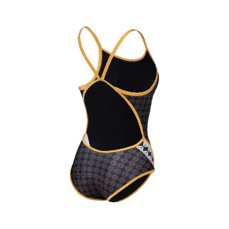 Vente Privée Arena Mai 2025 - WOMEN'S ARENA 50TH SWIMSUIT SUPER FLY BA BLACK MULTI-GOLD | Les4Nages