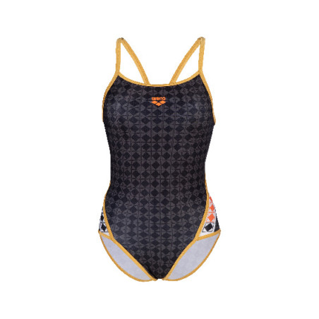 Vente Privée Arena Mai 2025 - WOMEN'S ARENA 50TH SWIMSUIT SUPER FLY BA BLACK MULTI-GOLD | Les4Nages
