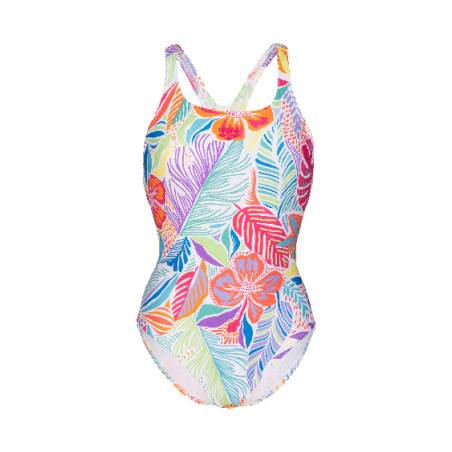 Vente Privée Arena Mai 2025 - WOMEN'S SWIMSUIT SWIM PRO BACK ALLOVER WHITE MULTI | Les4Nages
