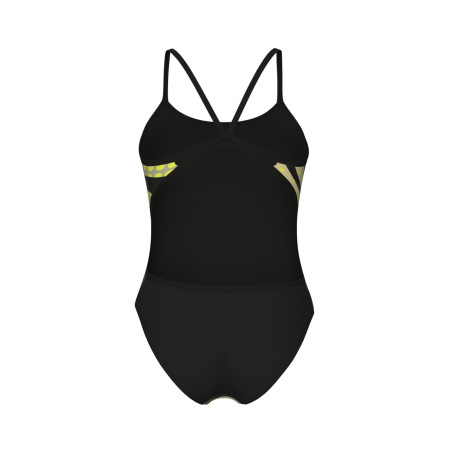 Vente Privée Arena Mai 2025 - WOMEN'S ARENA MULTI STRIPES SWIMSUIT LAC BLACK-WHITE MULTI GREEN | Les4Nages