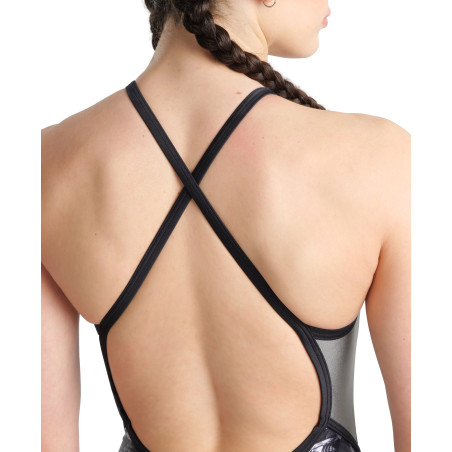 Vente Privée Arena Mai 2025 - WOMEN'S ARENA ICONS SWIMSUIT FAST BACK A MULTI -ASPHALT-BLACK | Les4Nages