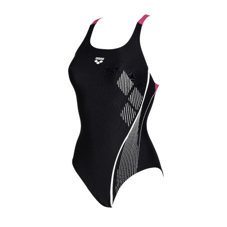 Vente Privée Arena Mai 2025 - WOMEN'S SWIMSUIT SWIM PRO BACK GRAPHIC BLACK-FREAK ROSE | Les4Nages