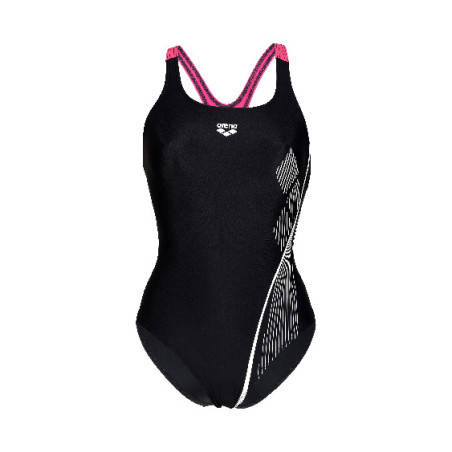 Vente Privée Arena Mai 2025 - WOMEN'S SWIMSUIT SWIM PRO BACK GRAPHIC BLACK-FREAK ROSE | Les4Nages