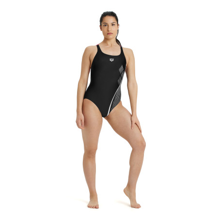 Vente Privée Arena Mai 2025 - WOMEN'S SWIMSUIT SWIM PRO BACK GRAPHIC BLACK-FREAK ROSE | Les4Nages