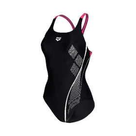 Vente Privée Arena Mai 2025 - WOMEN'S SWIMSUIT SWIM PRO BACK GRAPHIC BLACK-FREAK ROSE