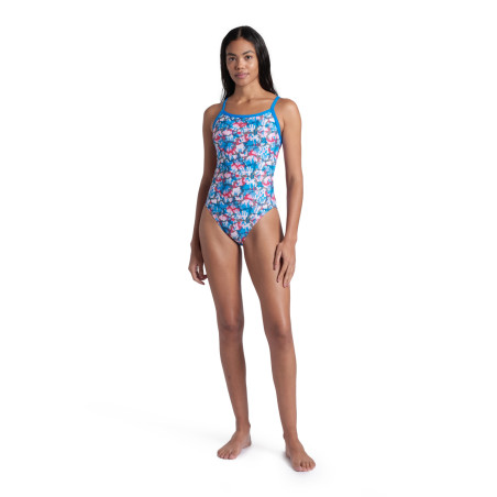 Vente Privée Arena Mai 2025 - WOMEN'S ARENA MULTI CAMO SWIMSUIT CHALLE BLUE RIVER-WHITE MULTI | Les4Nages