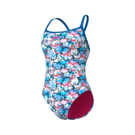 Vente Privée Arena Mai 2025 - WOMEN'S ARENA MULTI CAMO SWIMSUIT CHALLE BLUE RIVER-WHITE MULTI | Les4Nages