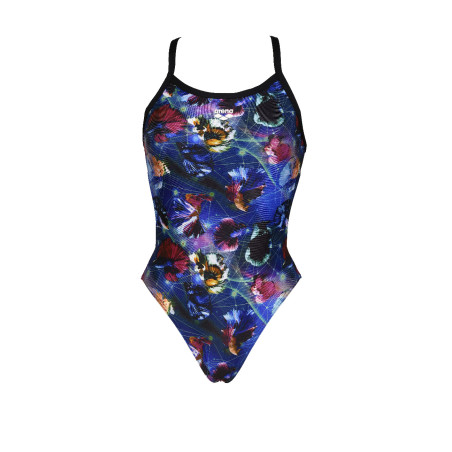Vente Privée Arena Mai 2025 - WOMEN'S SWIMSUIT CHALLENGE BACK ALLOVER BLACK-MULTI | Les4Nages