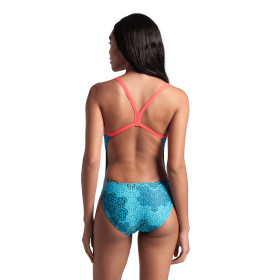 Vente Privée Arena Mai 2025 - WOMEN'S ARENA CAMO KIKKO SWIMSUIT CHALLE FLUO RED-WATER MULTI
