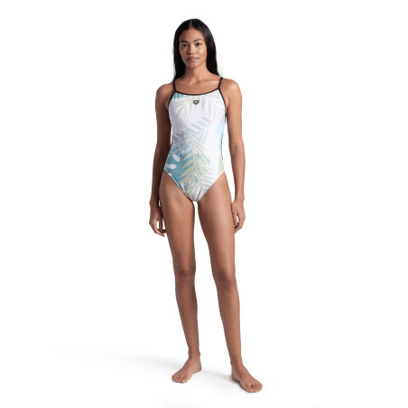 Vente Privée Arena Mai 2025 - WOMEN'S ARENA LIGHT FLORAL SWIMSUIT LACE BLACK-WHITE MULTI | Les4Nages