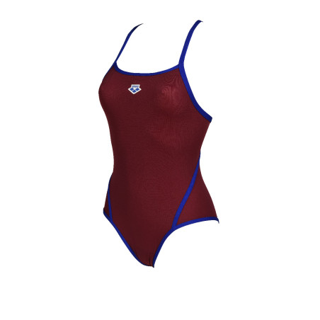 Vente Privée Arena Mai 2025 - WOMEN'S ARENA ICONS SWIMSUIT SUPER FREE BURGUNDY-NEON BLUE | Les4Nages