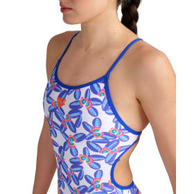 Vente Privée Arena Mai 2025 - WOMEN'S SWIMSUIT LACE BACK ALLOVER NEON BLUE-MULTI