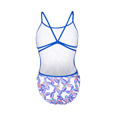 Vente Privée Arena Mai 2025 - WOMEN'S SWIMSUIT LACE BACK ALLOVER NEON BLUE-MULTI | Les4Nages