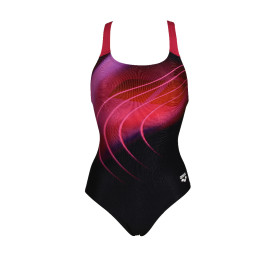 Vente Privée Arena Mai 2025 - WOMEN'S SWIMSUIT SWIM PRO BACK PLACEMENT BLACK-FREAK ROSE