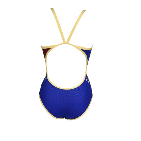 Vente Privée Arena Mai 2025 - WOMEN'S ARENA ICONS SWIMSUIT SUPER FLY B NEON BLUE-BUTTER-BURGUNDY | Les4Nages