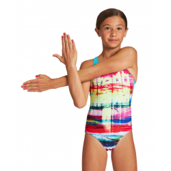 Arena G RAINBOW COLORS JR SWIM PRO BACK ONE Piece Freak Rose Martinica - Maillot Fille Natation