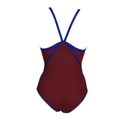 Vente Privée Arena Mai 2025 - WOMEN'S ARENA ICONS SWIMSUIT SUPER FREE BURGUNDY-NEON BLUE | Les4Nages