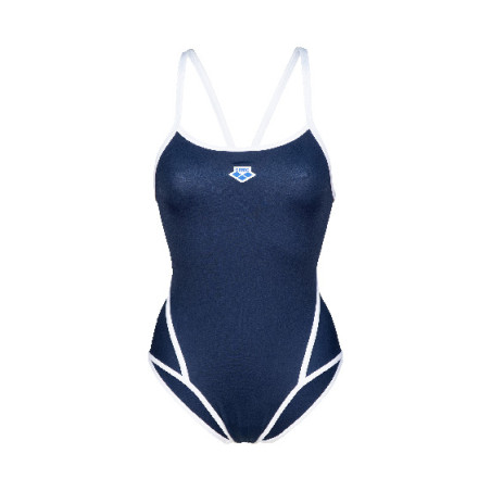 Vente Privée Arena Mai 2025 - WOMEN'S ARENA ICONS SWIMSUIT SUPER FREE NAVY-WHITE | Les4Nages