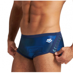 Arena ICONIC Low Waist Short Navy-Space Blue Multi - Boxer Natation Homme