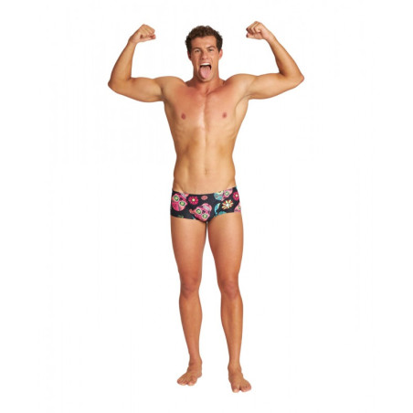 Vente Privée Arena Mai 2025 - M CRAZY SKULLS CARNIVAL LOW WAIST SHORT - BLACK MULTI | Les4Nages