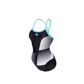 Vente Privée Arena Mai 2025 - WOMEN'S ARENA ICONS SWIMSUIT CHALLENGE B BLACK-WHITE-BLUE DIAMOND