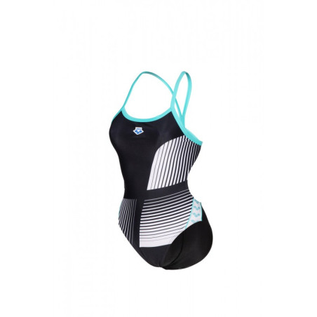 Vente Privée Arena Mai 2025 - WOMEN'S ARENA ICONS SWIMSUIT CHALLENGE B BLACK-WHITE-BLUE DIAMOND | Les4Nages