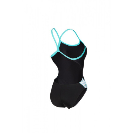 Vente Privée Arena Mai 2025 - WOMEN'S ARENA ICONS SWIMSUIT CHALLENGE B BLACK-WHITE-BLUE DIAMOND | Les4Nages